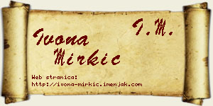 Ivona Mirkić vizit kartica